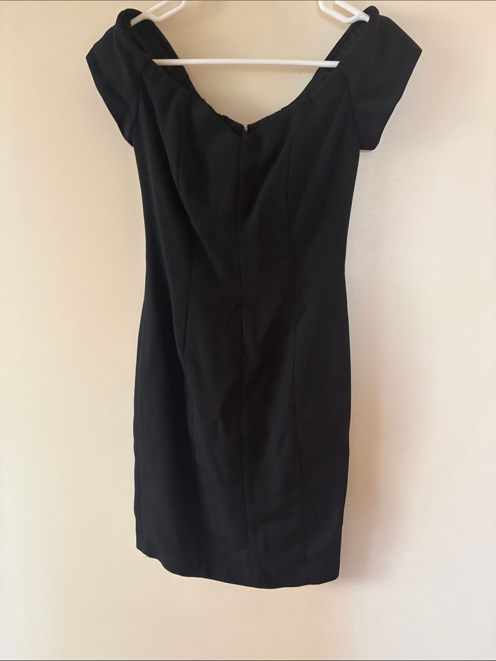 Nicole Miller Black Off-Shoulder Sheath Dress